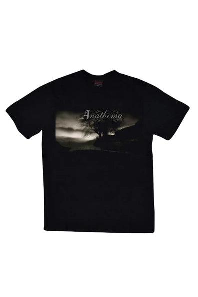 fame-stoned  Anathema Baskılı Unisex %100 Pamuk Siyah T-shirt