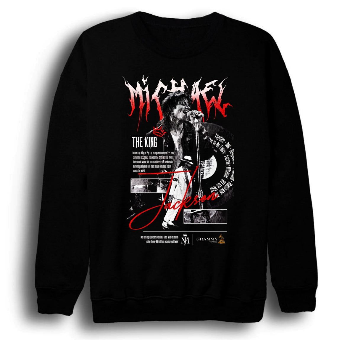 Michael Jackson baskılı siyah sweatshirt