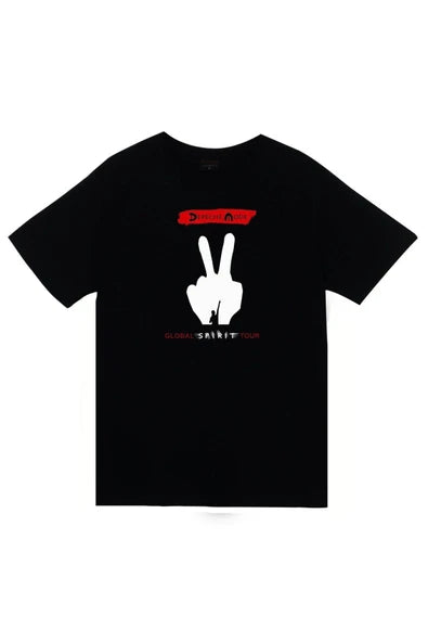 fame-stoned Depeche Mode Baskılı Unisex %100 Pamuk Siyah T-shirt