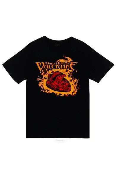fame-stoned Bullet For My Valentine Baskılı Unisex %100 Pamuk Siyah T-shirt