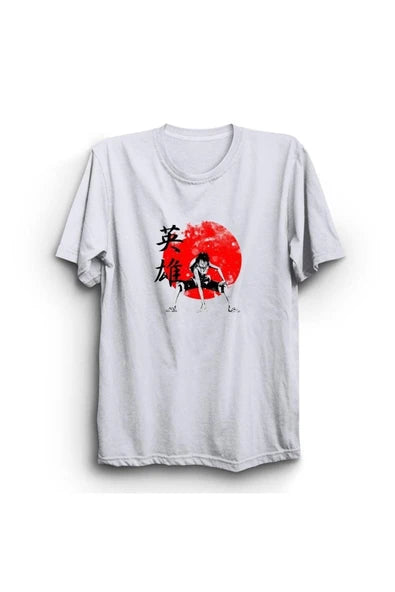 fame-stoned  One Piece Anime Baskılı Unisex %100 Pamuk Beyaz T-shirt