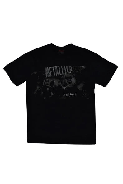 fame-stoned  Metallica Baskılı Unisex %100 Pamuk Siyah T-shirt