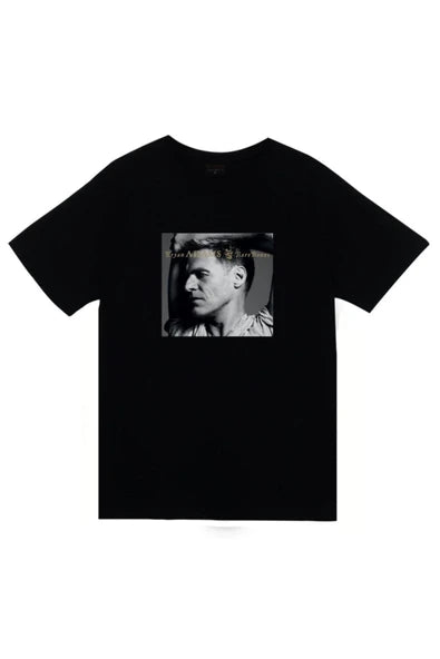 fame-stoned Bryan Adams Baskılı Unisex %100 Pamuk Siyah T-shirt