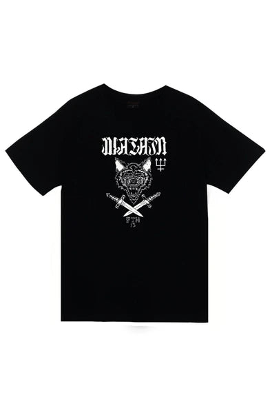 fame-stoned Watain Baskılı Unisex %100 Pamuk Siyah T-shirt