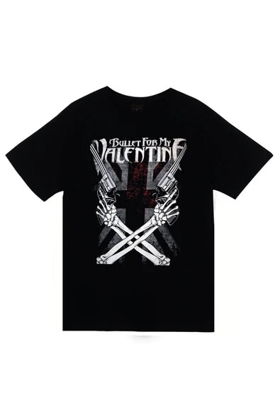 fame-stoned Bullet For My Valentine Baskılı Unisex %100 Pamuk Siyah T-shirt