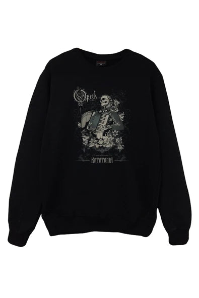Opeth baskılı siyah sweatshirt