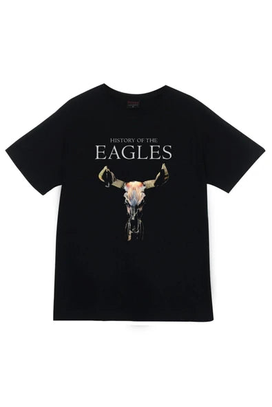 The Eagles History of baskılı siyah tişört