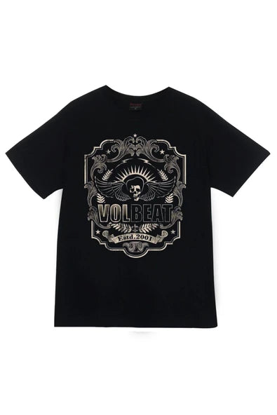 fame-stoned Volbeat Baskılı Unisex %100 Pamuk Siyah T-shirt