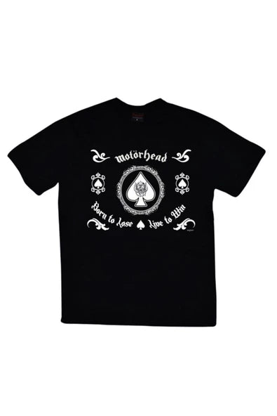 Motörhead Maça ası amblemi, Born baskılı siyah tişört
