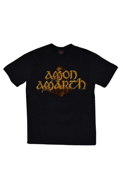 fame-stoned  Amon Amarth Baskılı Unisex %100 Pamuk Siyah T-shirt