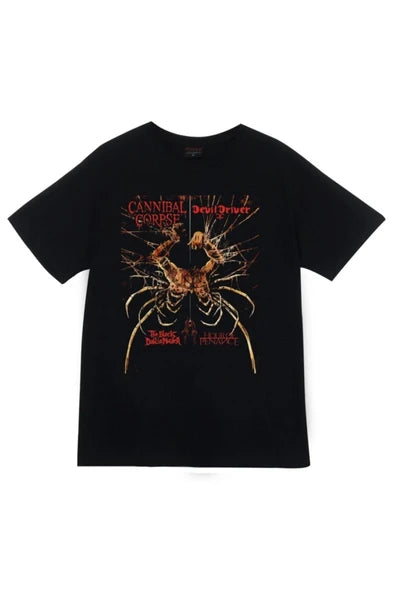 fame-stoned Cannibal Corpse Baskılı Unisex %100 Pamuk Siyah T-shirt