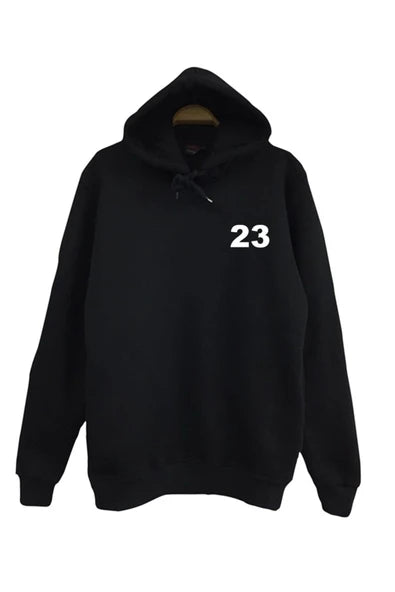 Fame Stoned baskılı siyah kapüşonlu sweatshirt