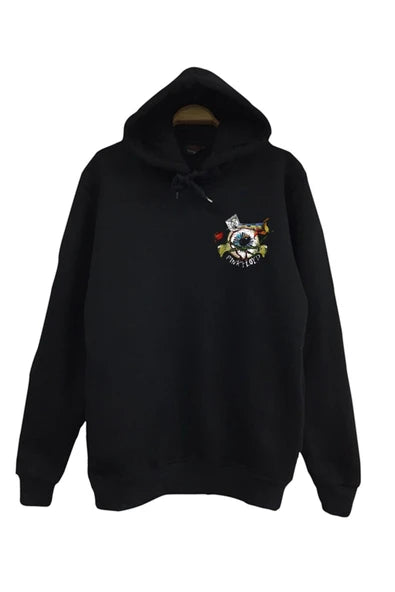 Pınk Floyd baskılı siyah kapüşonlu sweatshirt