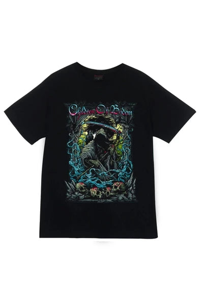 fame-stoned Children Of Bodom Baskılı Unisex %100 Pamuk Siyah T-shirt
