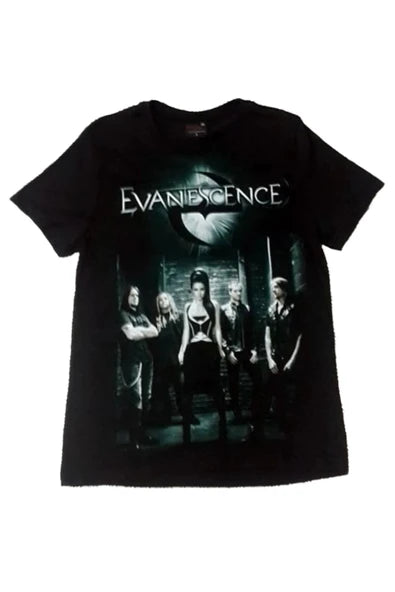 fame-stoned  Evanescence Baskılı Unisex %100 Pamuk Siyah T-shirt