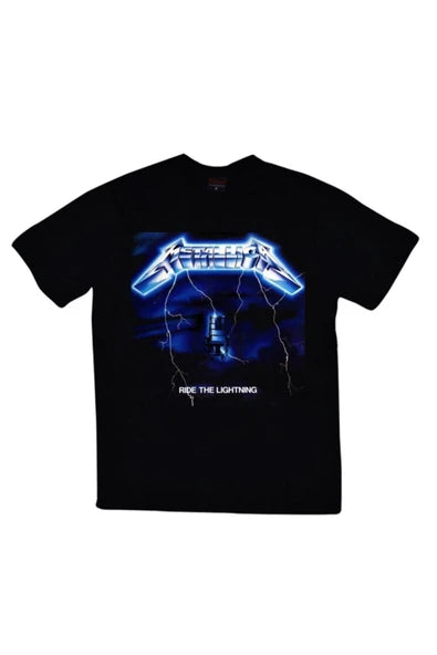 Metallica Ride the Lightning albüm baskılı siyah tişört