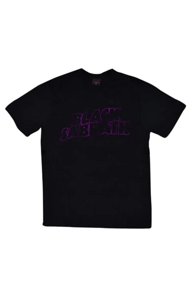 fame-stoned  Black Sabbath Baskılı Unisex %100 Pamuk Siyah T-shirt
