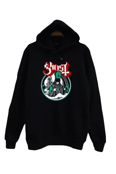fame-stoned Çocuk Siyah Ghost Baskılı Sweatshirt