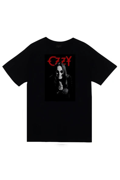 fame-stoned Ozzy Osbourne Baskılı Unisex %100 Pamuk Siyah T-shirt