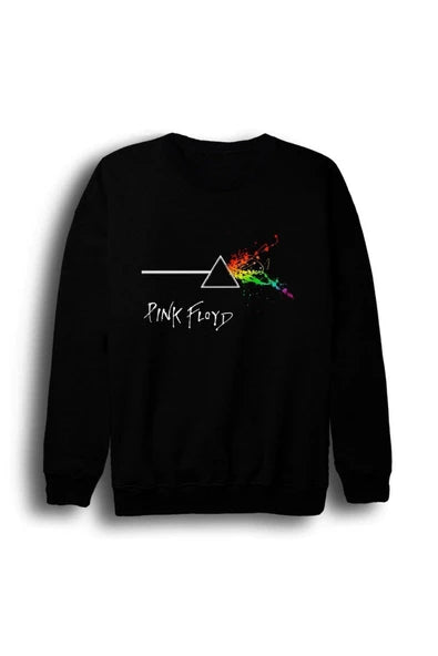 Pink Floyd The Dark Side of baskılı siyah sweatshirt