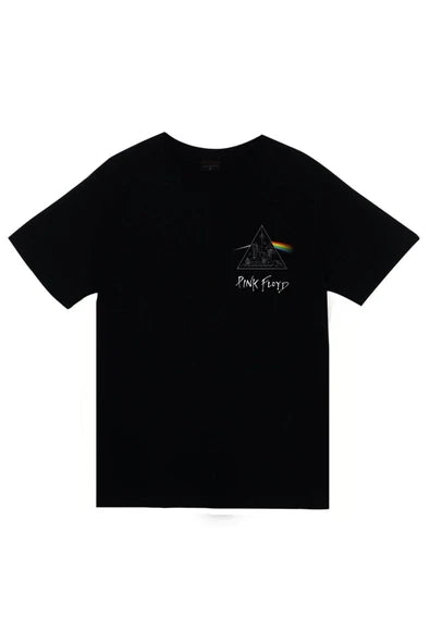 fame-stoned Pink Floyd Baskılı Unisex %100 Pamuk Siyah T-shirt