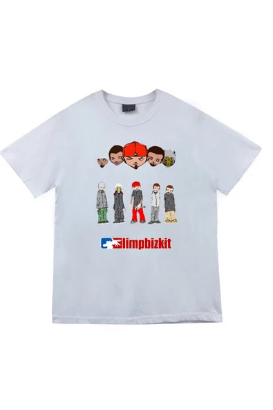 Limp Bizkit baskılı beyaz tişört