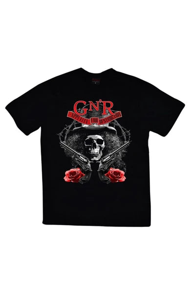fame-stoned  Guns N Roses Baskılı Unisex %100 Pamuk Siyah T-shirt