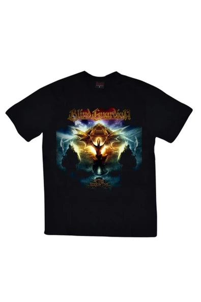 fame-stoned  Unisex Siyah Blind Guardian Baskılı T-Shirt