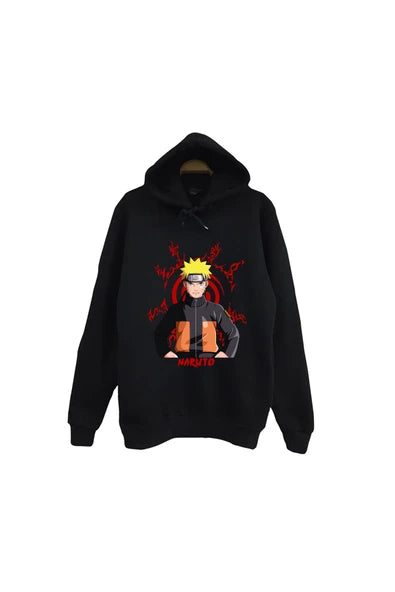 fame-stoned Naruto Itachi Uchiha Anime Baskılı Unisex %100 Pamuk Kapüşonlu Sweatshirt