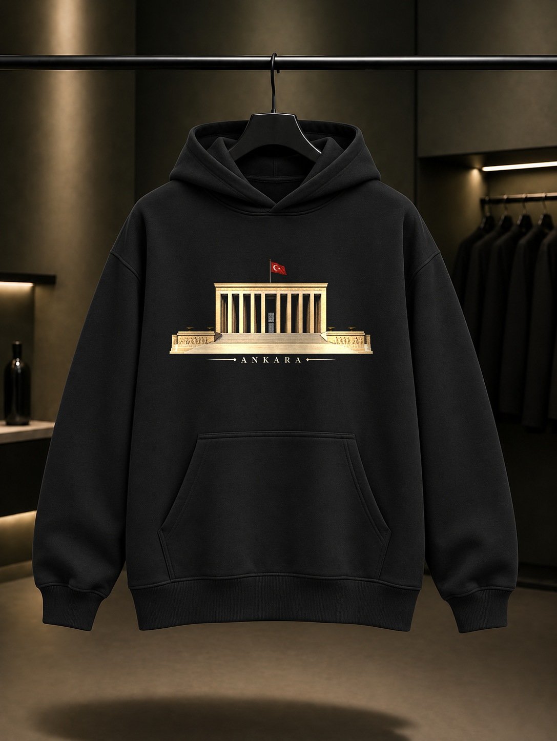Ankara Anıtkabir Kapüşonlu Sweatshirt – Siyah
