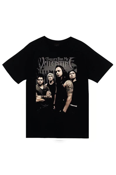 fame-stoned Bullet For My Valentine Baskılı Unisex %100 Pamuk Siyah T-shirt
