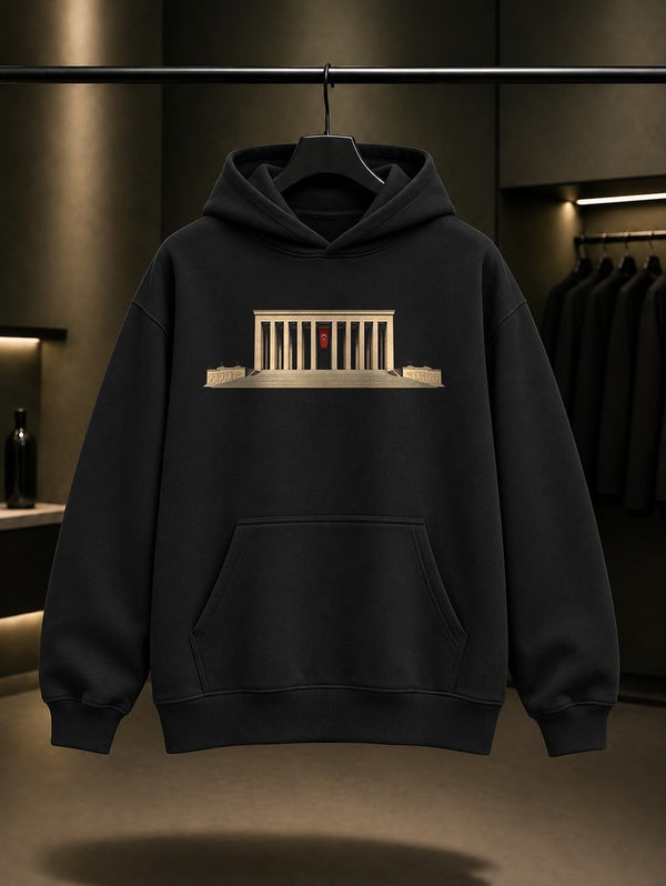 Ankara Anıtkabir Klasik Kapüşonlu Sweatshirt – Siyah