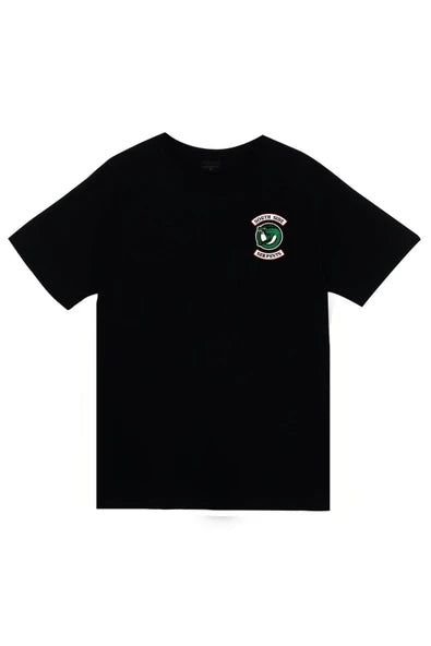 Unisex Riverdale Southside Serpents baskılı siyah tişört