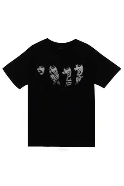fame-stoned Marilyn Manson Baskılı Unisex %100 Pamuk Siyah T-shirt