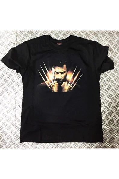 fame-stoned  Unisex Siyah Wolverıne Baskılı T-shirt