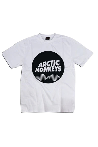 fame-stoned  Unisex Beyaz Arctic Monkeys Baskılı T-shirt