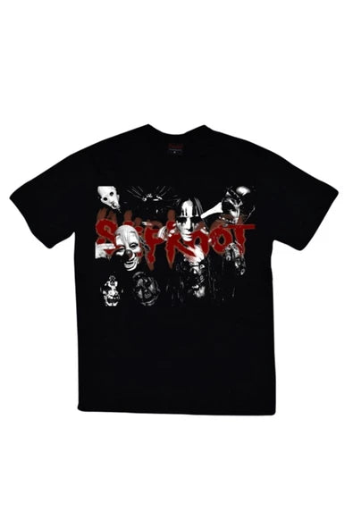 fame-stoned  Slipknot Baskılı Unisex %100 Pamuk Siyah T-shirt