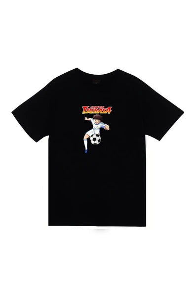 fame-stoned  Captain Tsubasa Anime Baskılı Unisex %100 Pamuk Kırmızı T-shirt