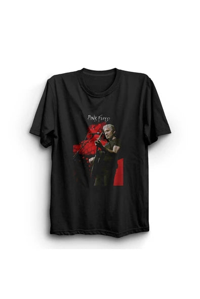fame-stoned Pink Floyd Baskılı Unisex %100 Pamuk Siyah T-shirt