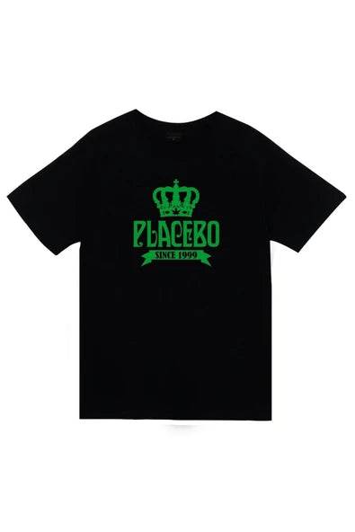 fame-stoned Placebo Baskılı Unisex %100 Pamuk Siyah T-shirt
