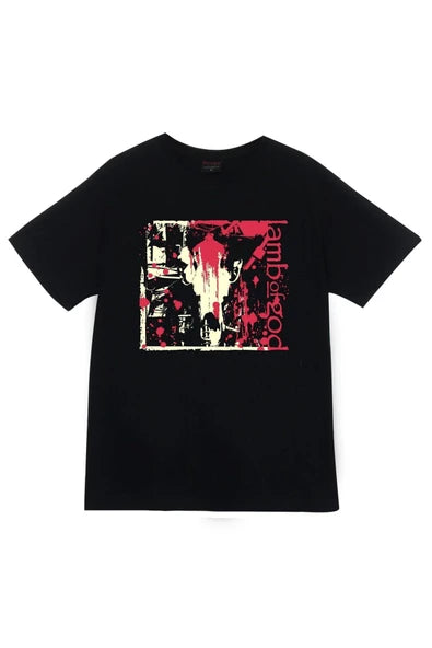 fame-stoned Lamb Of God Baskılı Unisex %100 Pamuk Siyah T-shirt