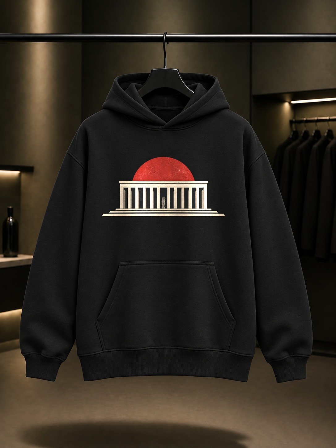 Ankara Anıtkabir Minimal Kapüşonlu Sweatshirt – Siyah