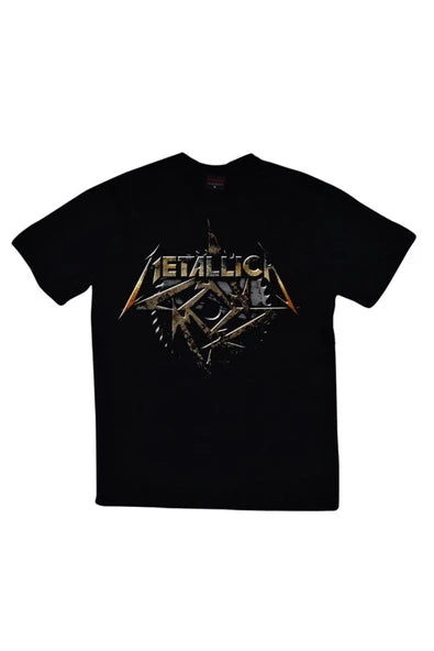 fame-stoned  Metallica Baskılı Unisex %100 Pamuk Siyah T-shirt