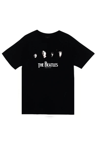 fame-stoned The Beatles Baskılı Unisex %100 Pamuk Siyah T-shirt