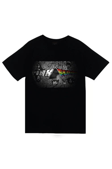 fame-stoned Pink Floyd Baskılı Unisex %100 Pamuk Siyah T-shirt