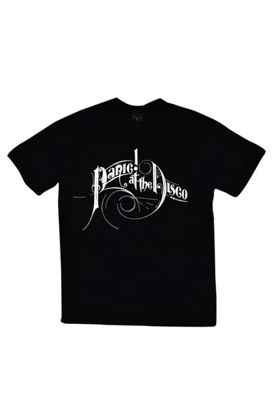 fame-stoned  Panic At The Disco Baskılı Unisex %100 Pamuk Siyah T-shirt