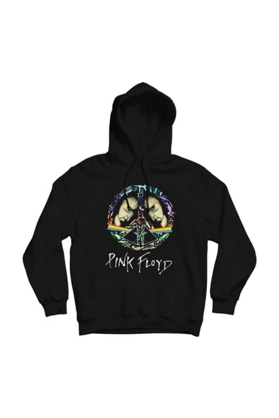 Pink Floyd Daire içinde prizma baskılı siyah kapüşonlu sweatshirt