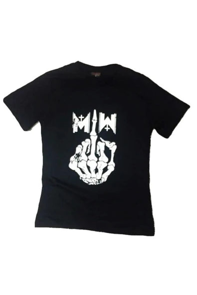 fame-stoned  Kadın Siyah Moiıonless In White Baskılı T-Shirt