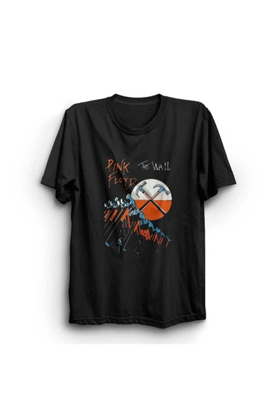 fame-stoned  Pink Floyd Baskılı Unisex %100 Pamuk Siyah T-shirt