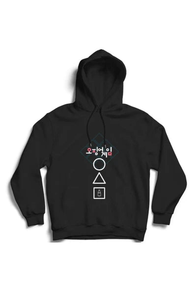 fame-stoned Squid Game Dizi Baskılı Kapüşonlu Sweatshirt
